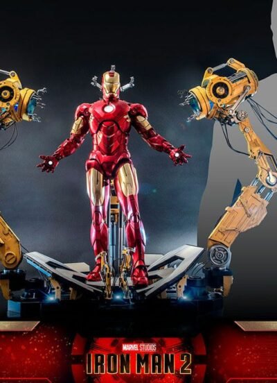 Hot Toys Iron Man 2 Action Figure 1/4 Iron Man Mark IV con Suit-Up Gantry 49 cm