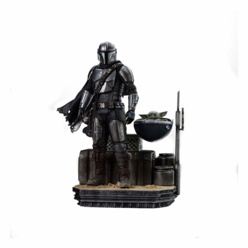 Star Wars The Mandalorian Scale Statue 1/10 Din Djarin and Din Grogu 21 cm Iron Studios