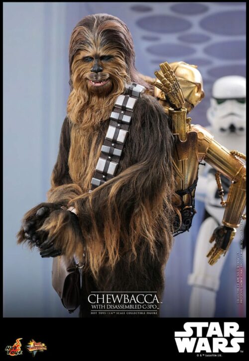 Star Wars Episode V Movie Masterpiece Action Figure 1/6 Chewbacca with Disassembled C-3PO 36 cm Hot Toys