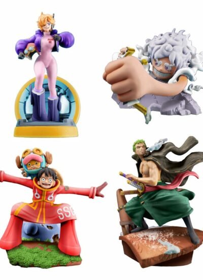 One Piece Petitrama PVC Mini Statue Logbox Re Birth Egghead Set 9 cm MEGAHOUSE