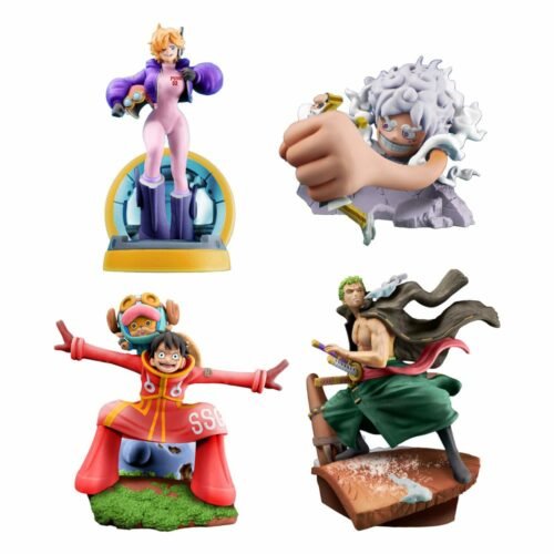 One Piece Petitrama PVC Mini Statue Logbox Re Birth Egghead Set 9 cm MEGAHOUSE