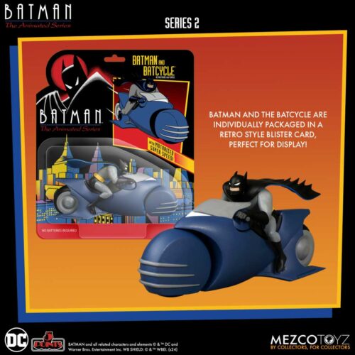 5 points batman the animated series 2 batman & batcycle fig Mezco Toyz